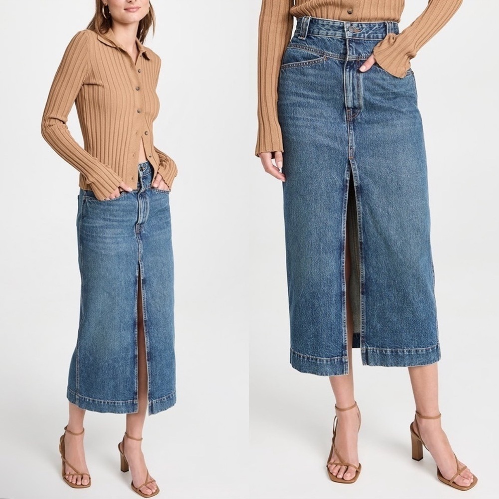 KHAITE Indigo Denim Skirt - Neer